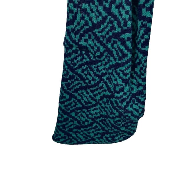 Ibex 100% Merino Wool Zip Up Mock Neck Sweater Size XS Blue Geometric Juliet - Picture 9 of 16